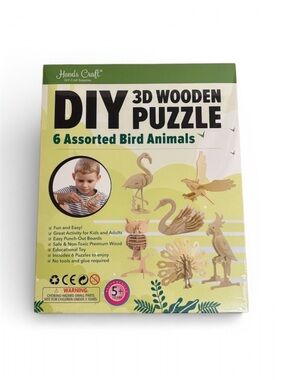 Hands Craft DIY 3D Wooden Puzzle - 6 Assorted Bird Animals